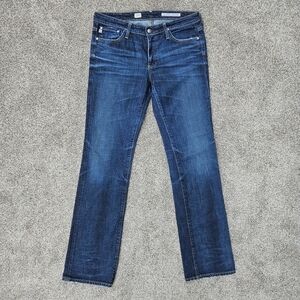 AG Adriano Goldschmied The Kiss Slim Straight Jeans Medium Wash Low Rise Sz 30R